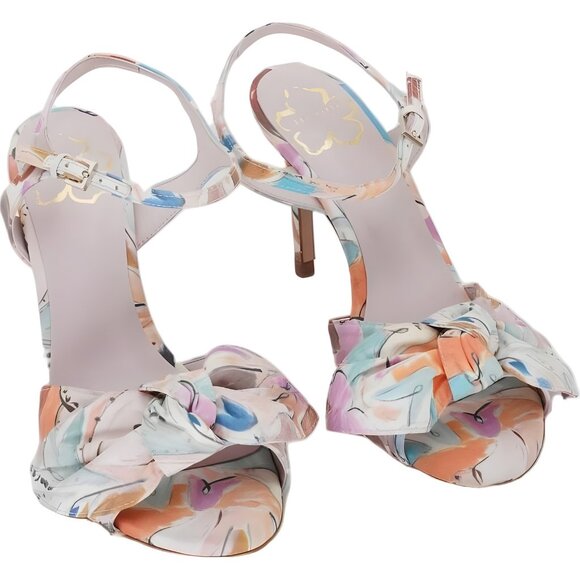 Ted Baker Nestar Floral Ankle-Strap Heeled Sandals Womens EU 37.5